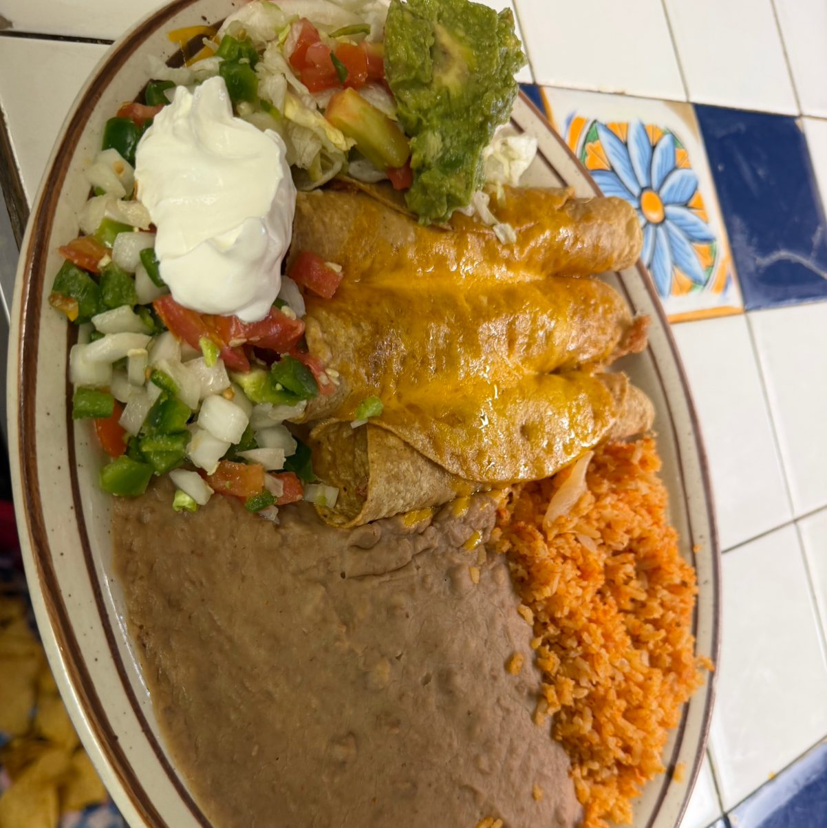 Chicken Flauta Plate.